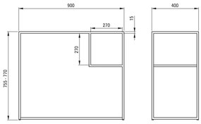 Deante Correo, stojaca kúpeľňová konzola 900x400 mm, čierna, CKC_N90A