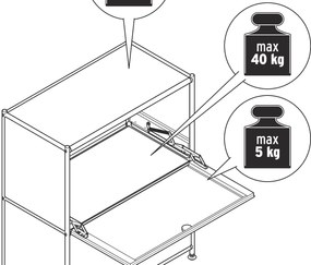 Kovová odkladacia skrinka »CN3« s výklopnými priečinkami, zelená