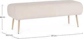 Biela polstrovaná lavica Olga – Bizzotto