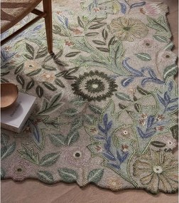 Zelený ručne tkaný vlnený koberec 120x170 cm Bryony Shaped Floral – Flair Rugs