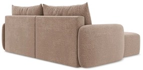 Svetlohnedá rozkladacia/s úložným priestorom rohová pohovka (ľavý roh) Kalena – Makamii