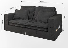 Čierna pohovka 196 cm Nora – Ropez