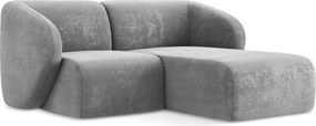 Sivá ženilková rohová pohovka (pravý roh/s leňoškou) Lani – Makamii