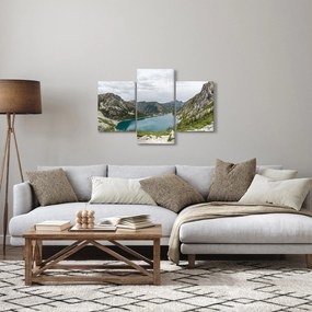 Obraz jazera v horách (90x60 cm)