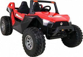 Ramiz Clash batériový kočík pre 2 deti Červený + diaľkové ovládanie + pohon 4x4 + nastavenie sedadla + rádio MP3 + LED