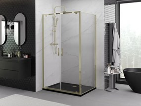 Mexen Exo, výklopný sprchový kút 70 x 80 cm, číre sklo, zlatá, 8182-070-080-50-00
