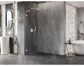 Mexen Lunar L, sprchová stena ľavá 100 x 200 cm, 8mm číre sklo, biely profil, 830L-100-000-20-00-L