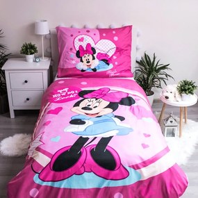 Detské obliečky na jednolôžko z mikrovlákna 140x200 cm Minnie Sweet Like Me - Jerry Fabrics