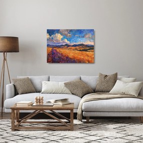 Sklenený obraz - Olejomaľba krajiny (70x50 cm)