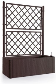 STEFANPLAST Samozavlažovací truhlík Natural Deluxe 90 l s trelážou/mriežkou, hnedý