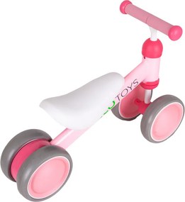 ECOTOYS odrážadlo pre deti 18–36 m, ružové, dvojité predné kolieska, blokáda riadenia
