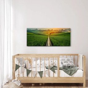 Obraz - Východ slnka nad údolím (120x50 cm)