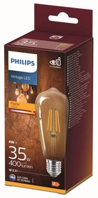 Philips E27 ST64 LED žiarovka Curved 2500K zlatá
