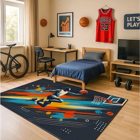 Športový koberec s basketbalovým motívom – viacfarebný Rozmer: 100x150 cm