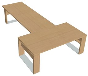 Stôl Verno+ 200 x 370 cm s rokovacím prvkom, dub svetlý