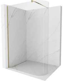 Mexen Kioto, zaoblená sprchová zástena 100 x 200 cm, 8mm číre sklo, zlatý profil, 800-100-101-50-06