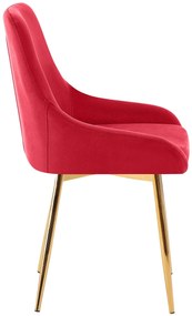 Sada 2 ks jedálenskej stoličky Elmira zamat - červená