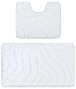 Sada kúpeľňových koberčekov SUPREME WAVES vlny, biela