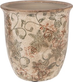 Béžový keramický obal na kvetináč s kvetmi Margaus S - Ø 13*13 cm