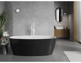 Mexen Lira, voľne stojaca vaňa, vzor, 170 x 80 cm, biela-čierna, przelew biały- 52831708075-20