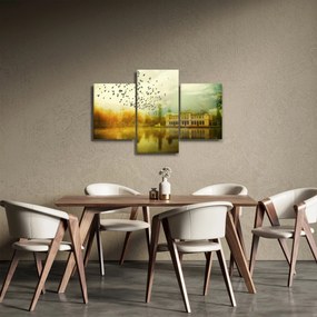 Obraz maľované krajiny so sídlom (90x60 cm)