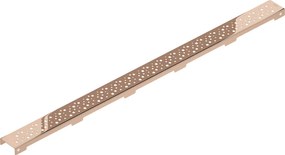 Mexen Flat, lineárny podlahový žľab 100 cm, ružové zlato, 1621100