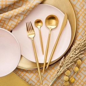 STILETTO Príbory matné set 4 ks – zlatá