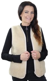 Merino Vlnená vesta Tumbler dámska, béžová Délka: L