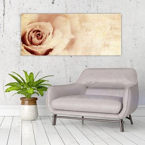 Obraz - Kvet ruže pre zaľúbených (120x50 cm)