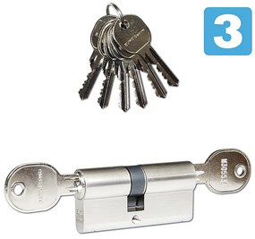 Bezpečnostná vložka RICHTER EURO Secure s prestupovou spojkou - RC3, ES.35/40.BSZ.NI, Richter nikel matný