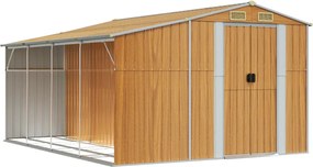 vidaXL Záhradná kôlňa svetlohnedé 277x365,5x179 cm pozinkovaná oceľ