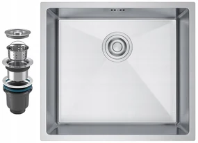Erga HD, 1-komorový oceľový drez 490x440x210 mm, oceľová, ERG-MLS-HD4944