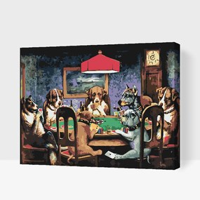 Gario Maľovanie podľa čísel Psie poker Rozmery: 100 x 80 cm, Rámovanie: S vnútorným rámom
