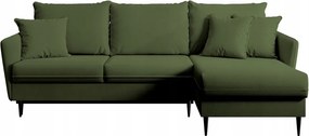 Rohová sedacia súprava Vivaldio L (zelená čierna)