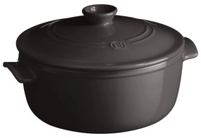 Čierny keramický hrniec s pokrievkou Emile Henry, ⌀ 27 cm