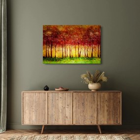 Obraz - Maľba listnatého lesa (90x60 cm)