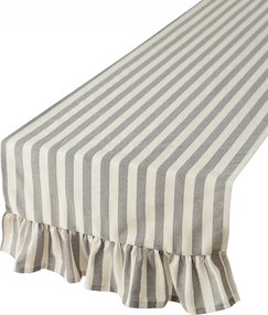 Bežec s volánom 40x160 cm farba produktu sivá látka vzorované