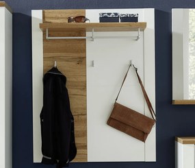 Nástenný vešiakový panel Materio, dub/biely