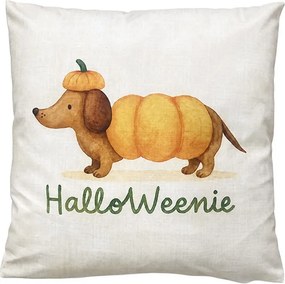 Dekoračný vankúš jazvečík s tekvicou HalloWeenie - 45*45*4 cm