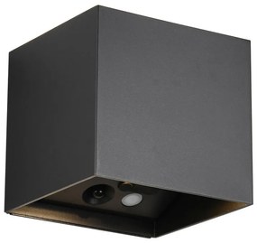 LED nástenné vonkajšie svietidlo so senzorom pohybu na USB (výška 10 cm) Genie – Trio