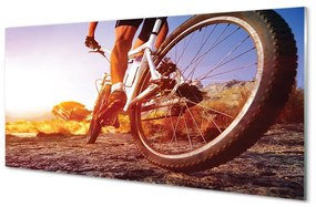 Obraz plexi Bicykel horskej ceste západ 100x50 cm
