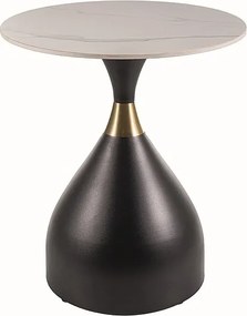 Odkladací stolík Virgo 50 cm mramor/čierny