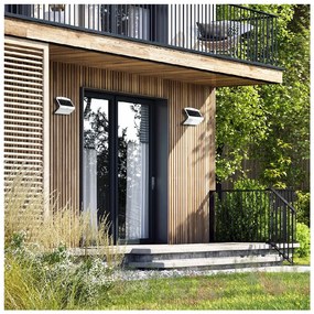 Exteriérové solárne nástenné LED svietidlo Butterfly, 1x LED 6,8w, biela, pohybový senzor