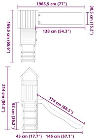Vonkajšia súprava na hranie masívna borovica