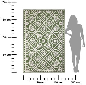 Esschert Design Koberec Hayley, 122x180 cm, biela/zelená
