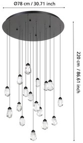 Eglo 390413 - LED Stmievateľný luster na lanku SINDICAT 17xLED/3W/230V 3000K