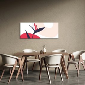 Obraz - Ružová florálna abstrakcia N⁰1 (120x50 cm)