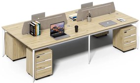 Kancelársky set pre 4 osoby Houseland Profit Max 02 3216 dub/biela
