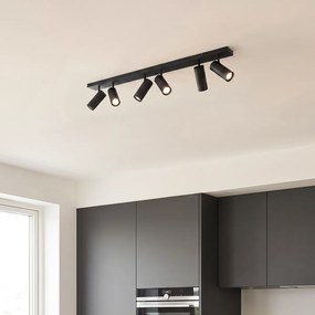 Moderné stropné svietidlo čierne 102 cm 6-svetiel nastaviteľné - Renna