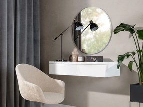 Toaletný stolík Wopandi so zrkadlom, Farby: biela / biely lesk
